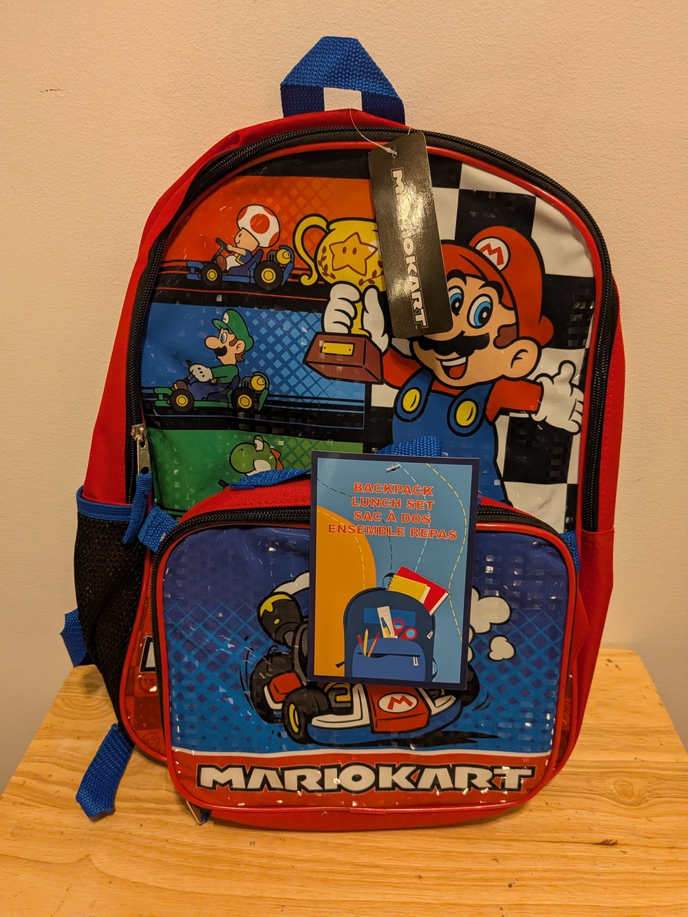 Bioworld Mario Kart Kids Backpack - Red, Blue, Green, Black